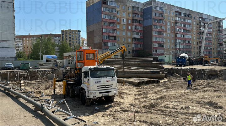 Шпунтовые работы, вибропогружатель, буровая