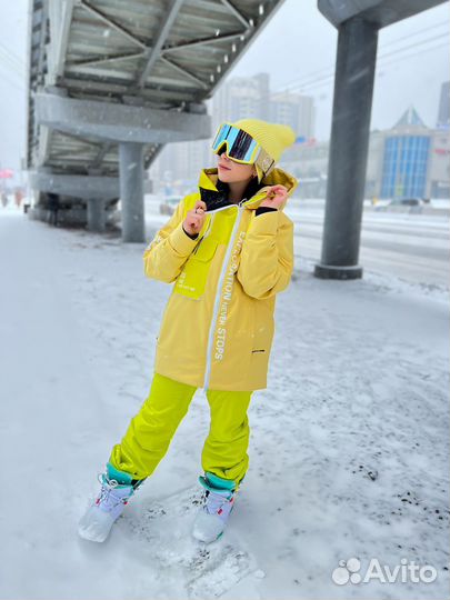 Куртка горнолыжная унисекс High Experience Жёлтая