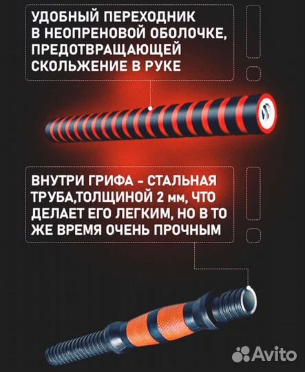 Гантели 2 по 9.5 кг. Плюс штанга. Новый комплект