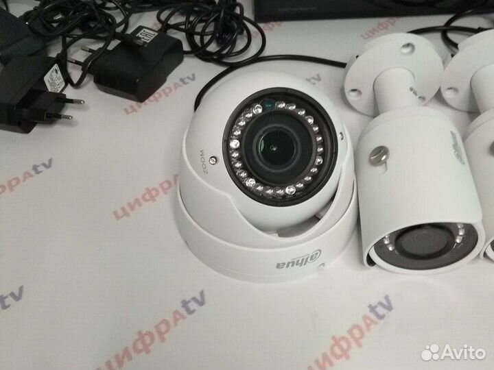Видеонаблюдение комплект 7 камер с расходниками