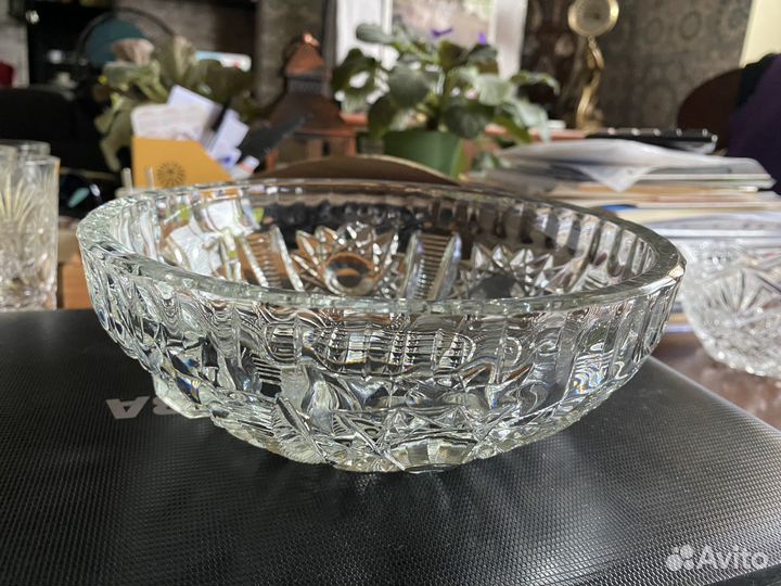 Ваза хрустальная круглая большая СССР