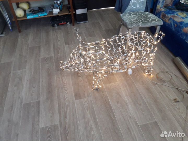 Садовые световые каркасные фигуры Тигр Бык