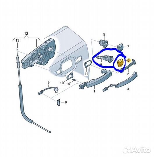 Накладка ручки двери передняя левая Audi Q7 4MB