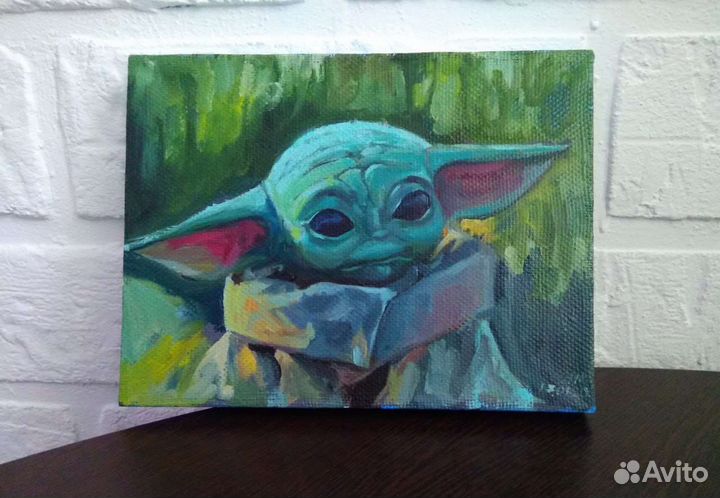 Картина Грогу маслом, картина звёздные войны