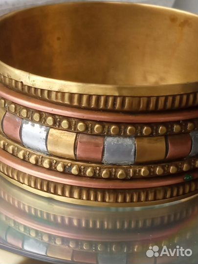 Браслет латунь медь Винтаж Индия