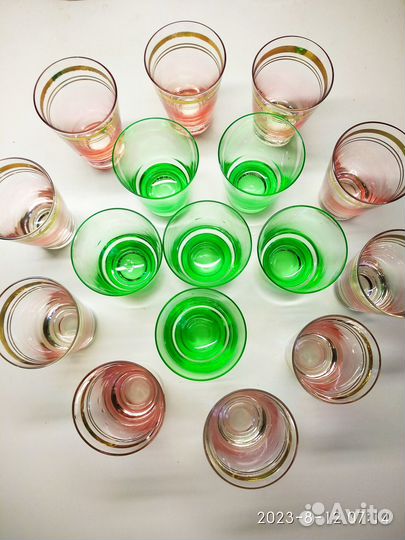Рюмки стопки СССР цветное стекло винтаж 80-е гг