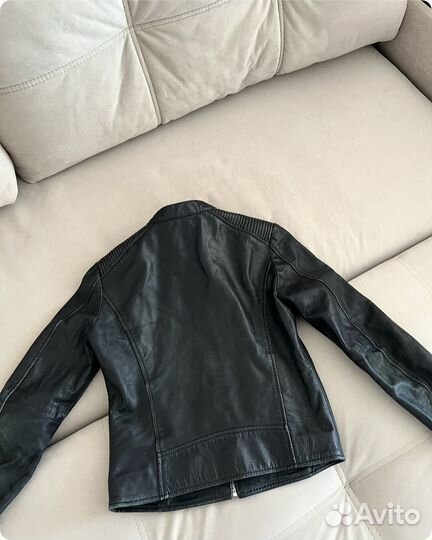 Кожаная куртка mango женская xs размер