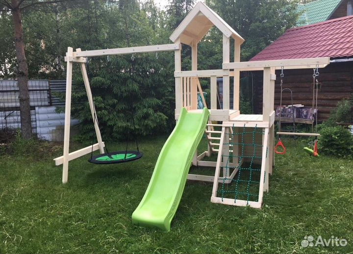 Детская игровая деревянная площадка