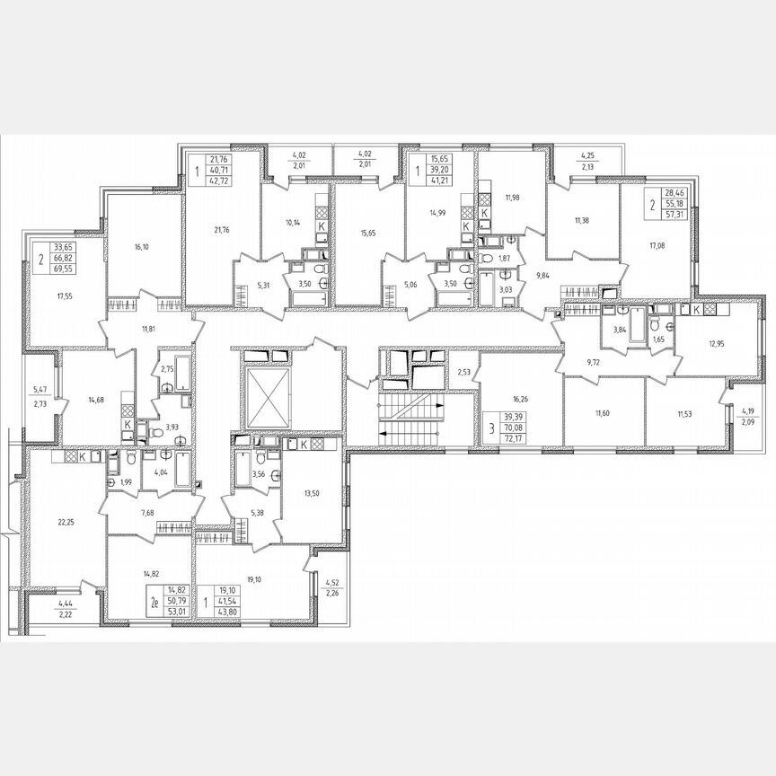 2-к. квартира, 53 м², 7/8 эт.
