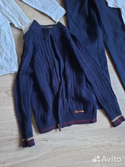 Рубашка школьная 128, брюки, кофта, шорты