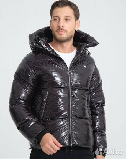 Пуховик глянцевый armani