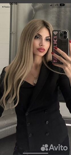 Парик из натуральных волос с имитацией кожи головы