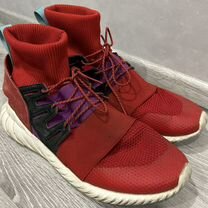 All red adidas tubular hot sale