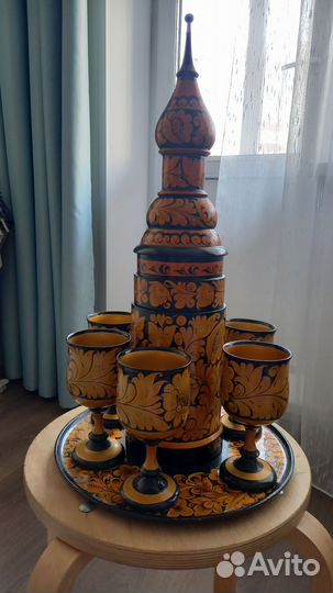 Набор Хохлома с фужерами