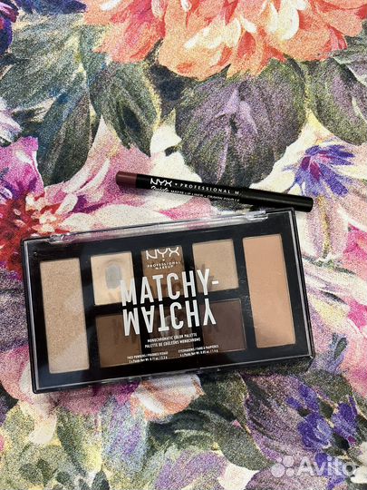 Палетка для теней NYX с хайлайтером и румянами