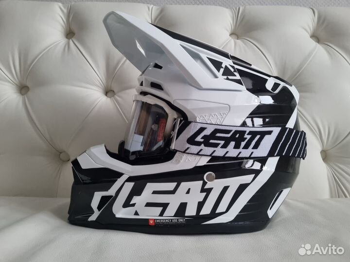 Мотошлем Leatt 7.5 V23 Helmet Kit 2023 White/Black