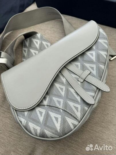 Сумка Dior Gray CD Diamond Saddle Bag оригинал