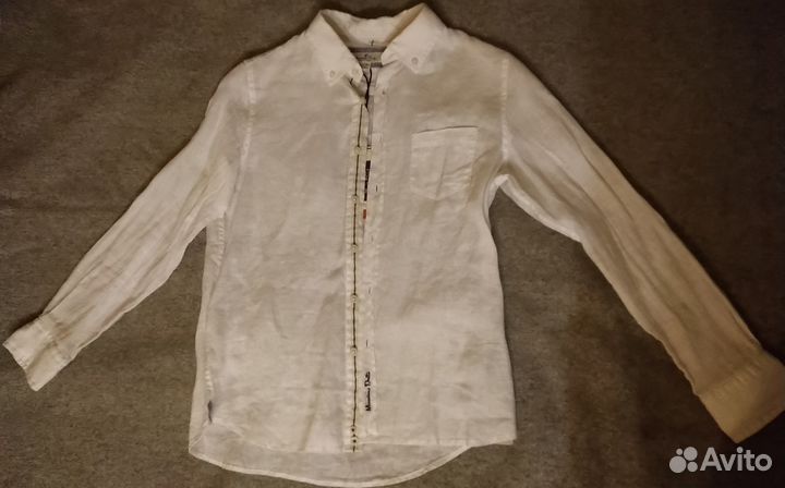 Рубашка белая детская Massimo Dutti 134-146см, лён