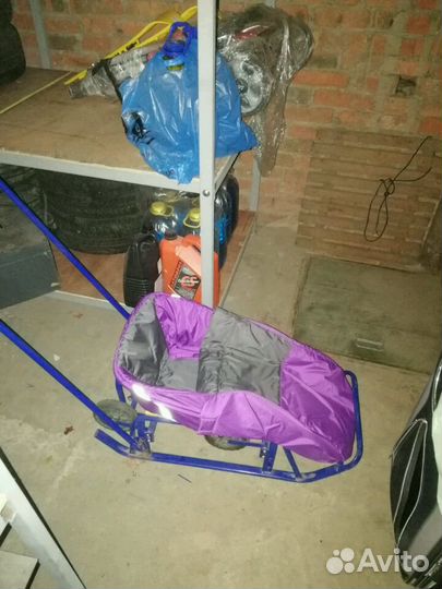 Универсани, санки с большими колесами и ножным пер