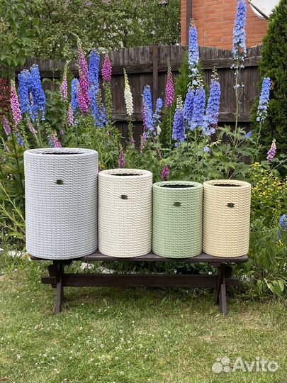 Кашпо, вазоны для цветов плетеные из ротанга