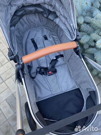 Коляска Люксмам v9 2 в1 и 3 в1 (светло серая )