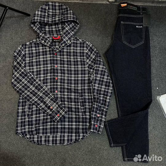 Рубашка kiton с капюшоном