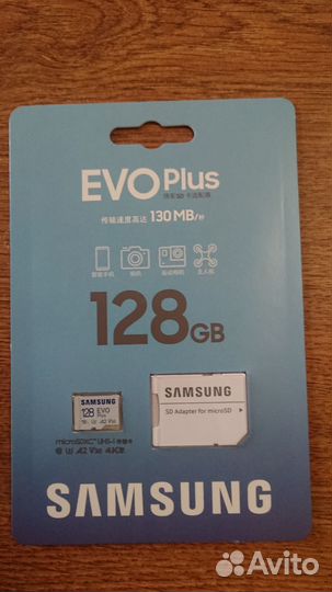 Micro SD Samsung EVO Plus 128 GB, новая оригинал