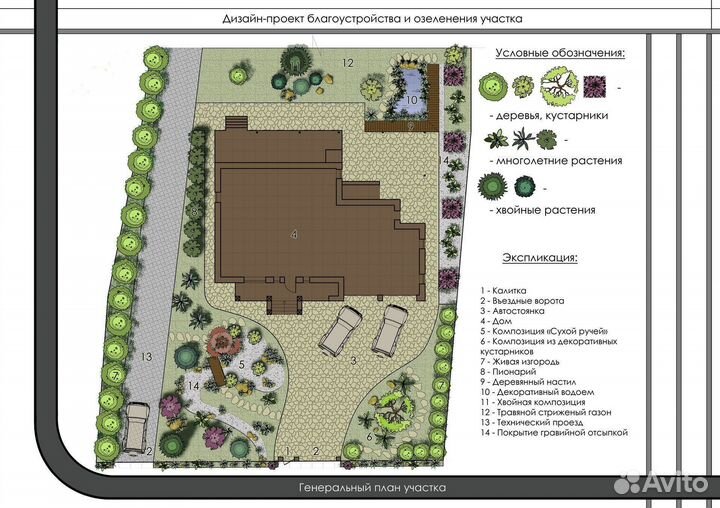 Ландшафтный дизайн 5 соток участка \ Проект №538