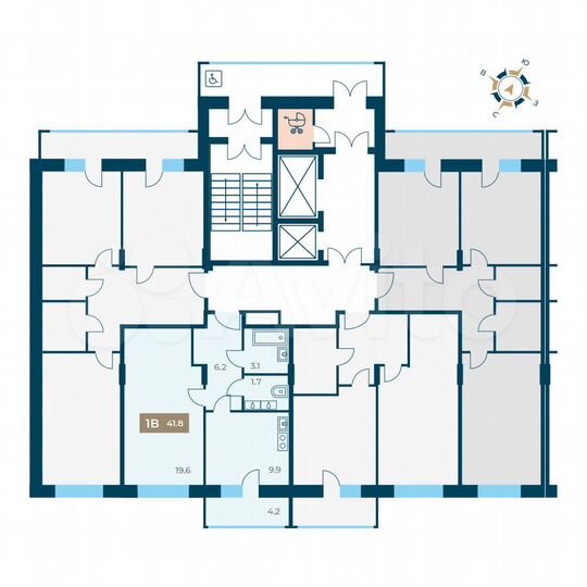 1-к. квартира, 41,8 м², 11/12 эт.
