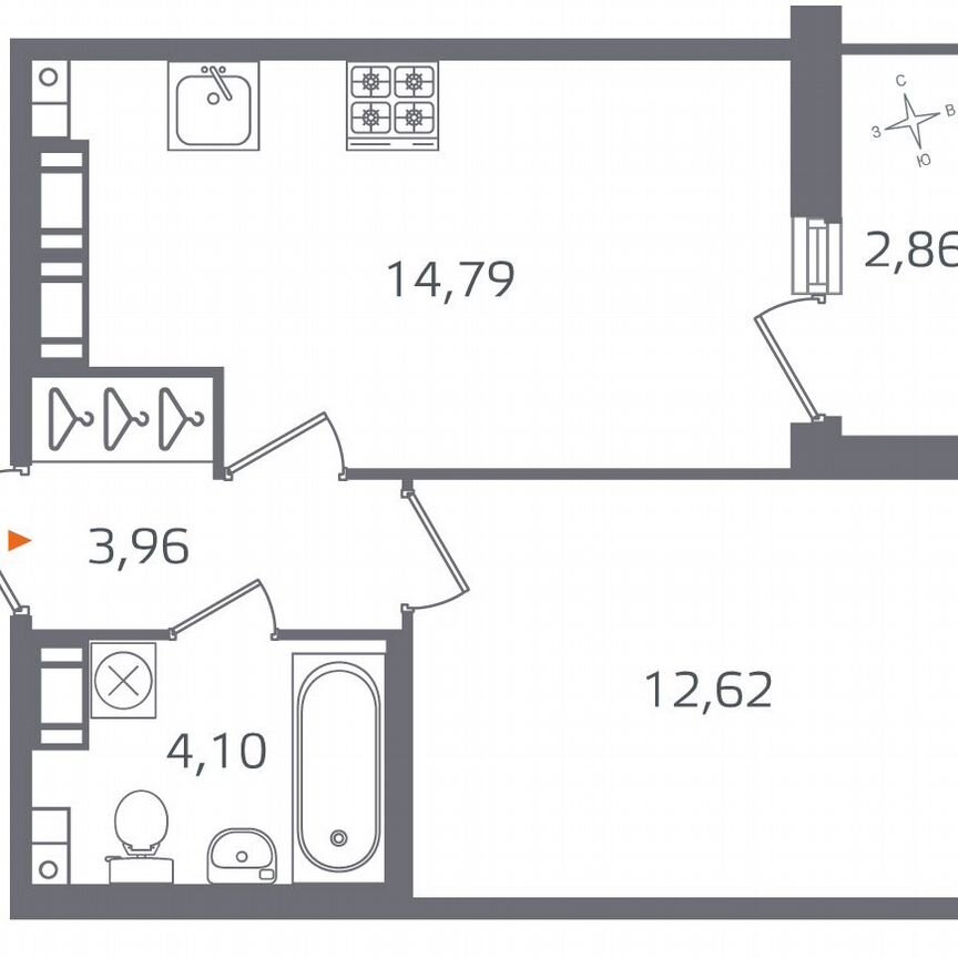 1-к. квартира, 36,9 м², 15/15 эт.