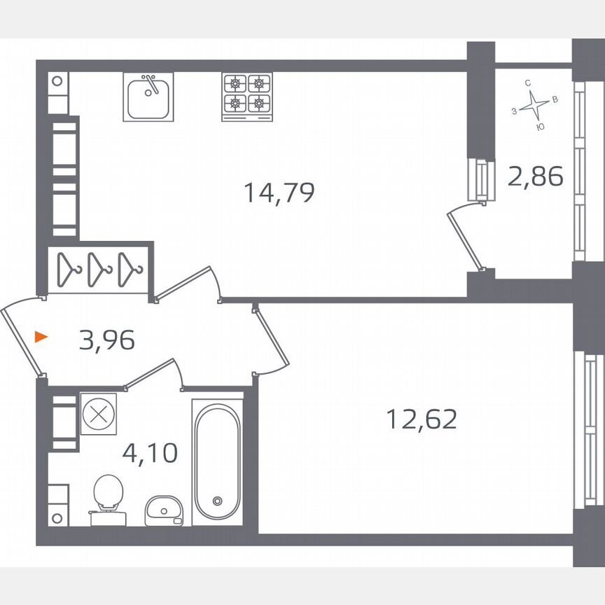 1-к. квартира, 36,9 м², 15/15 эт.