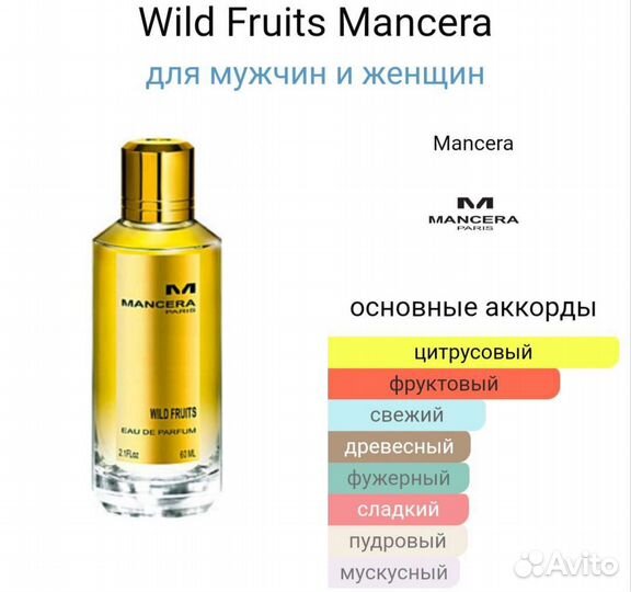 Парфюм оригинал Mancera Wild fruits распив
