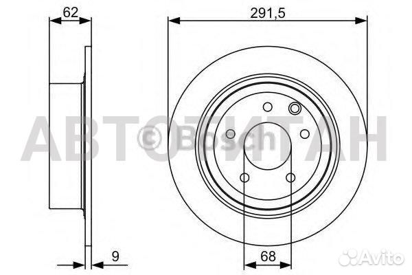 0 986 479 362 диск тормозной задний Nissan Qashqai 1.6-2.0i/1.5dCi-2.0dCi 07 bosch