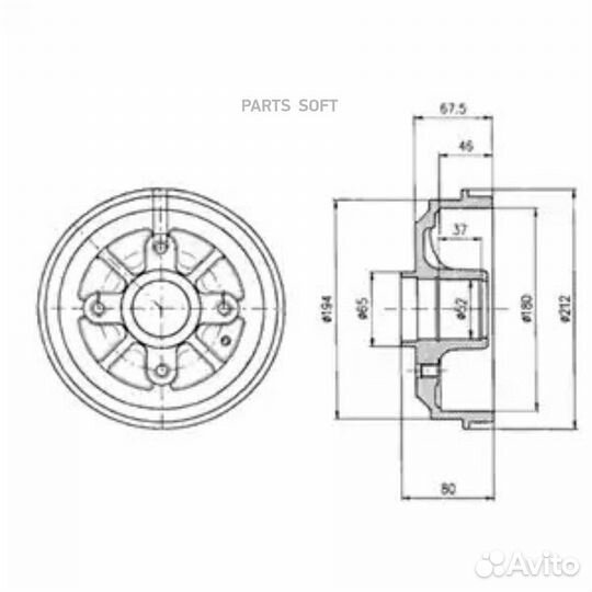 Delphi BF324 Барабан тормозной 180x46 4 отв