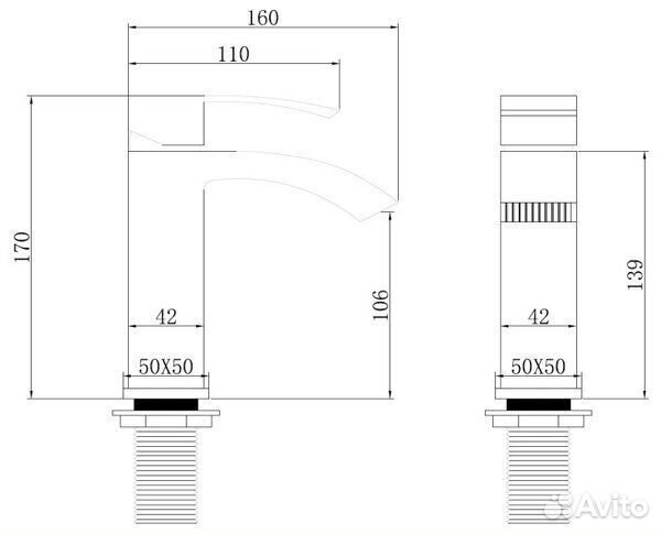 Смеситель для раковины abber Wasserfall AF8610B че