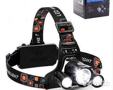 Сверхяркий фонарь налобный аккумуляторный Т6