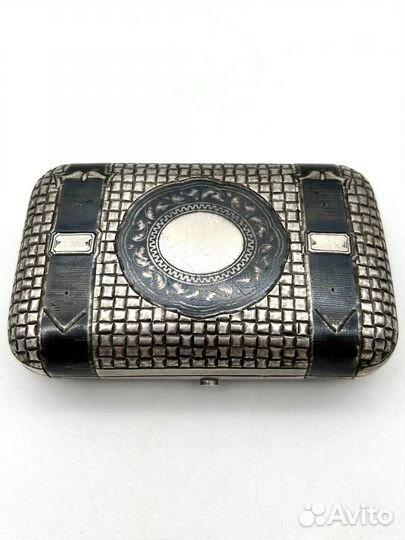 Портсигар лыко чернь серебро 84 проба 1879 г