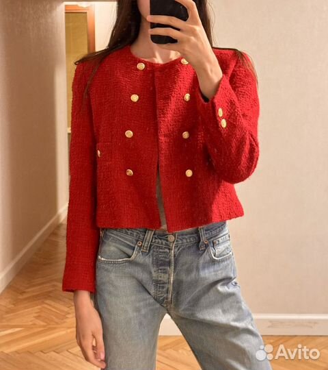 Твидовый жакет zara