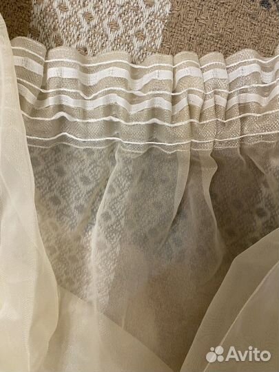 Готовая тюль бежевая органза