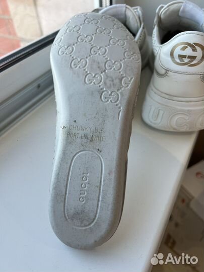 Кроссовки Gucci оригинал 6 1/2 белые