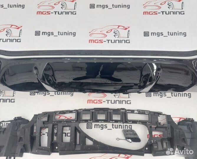 Диффузор хром с насадками E63s Mercedes w213 Рест