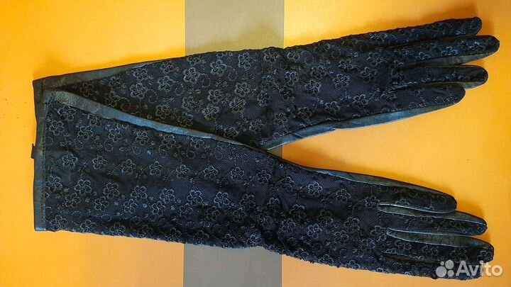 Перчатки женские кожа с гипюром GsG Европа