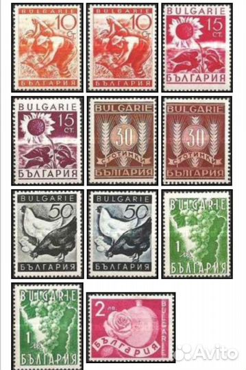 Почтовые марки Болгарии 1938 г