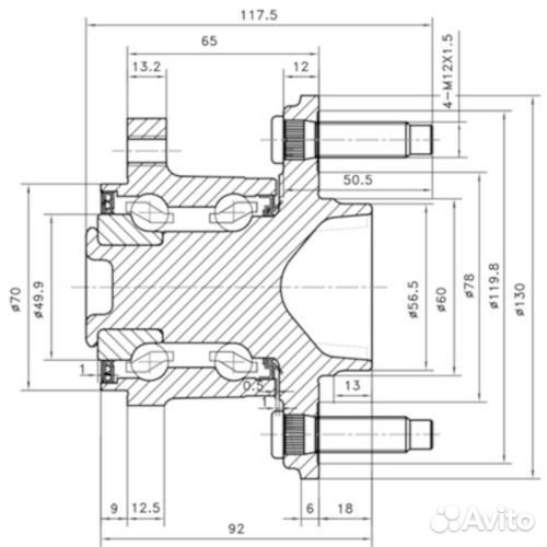 Zikmar Z89438R Ступица с подшипником chevrolet aveo III T300 11- зад