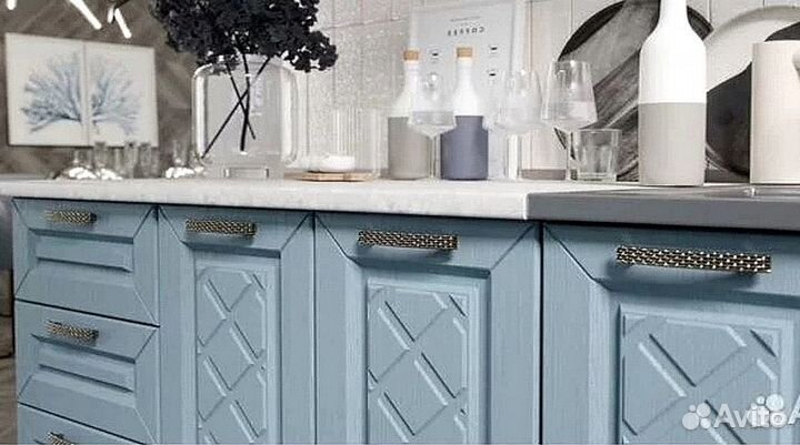 Кухня Агава Белая/Аква 1,6м