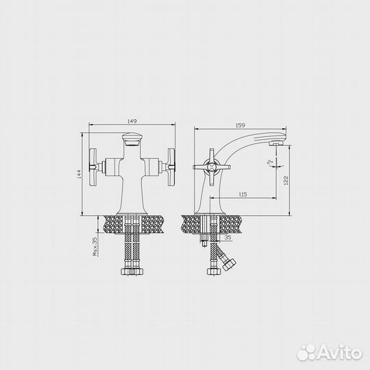 Смеситель для раковины rush mv1135-11 Хром