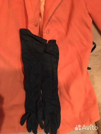 Пальто весна-осень с перчатками