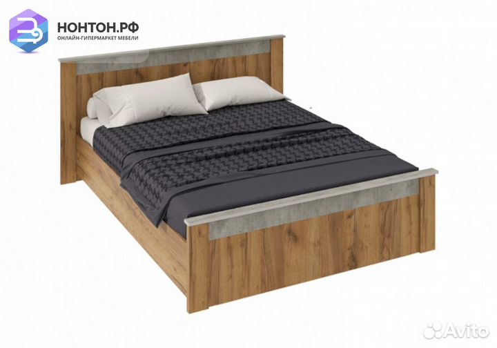 Кровать Франк крафт / метрополитан грей