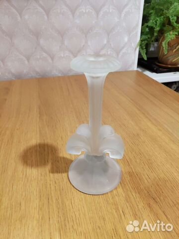 Подсвечник матовое стекло СССР 20,5 см