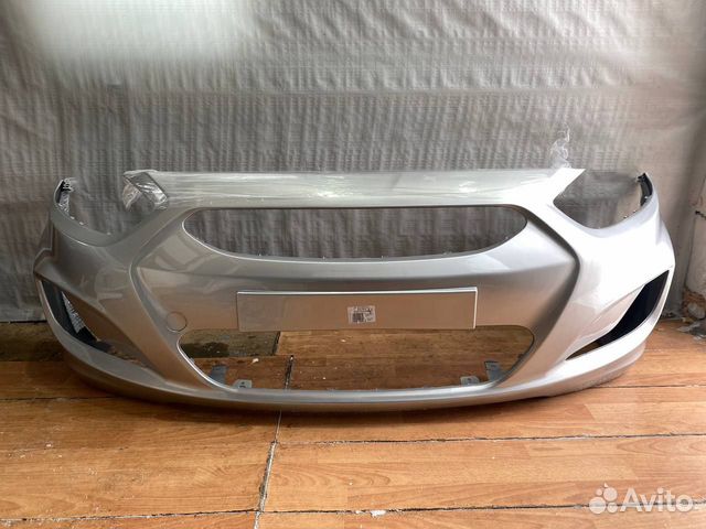 Бампер передний серебристый Hyundai Solaris 10-14